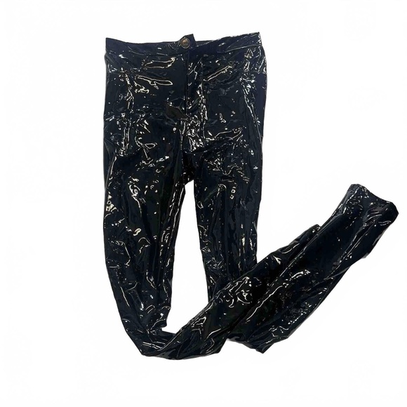 XS Fashion Nova High Shine Black Leggings - Picture 1 of 7